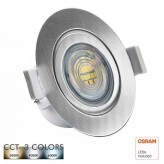 Downlight LED - 7W -  Rond gris brossé- CCT