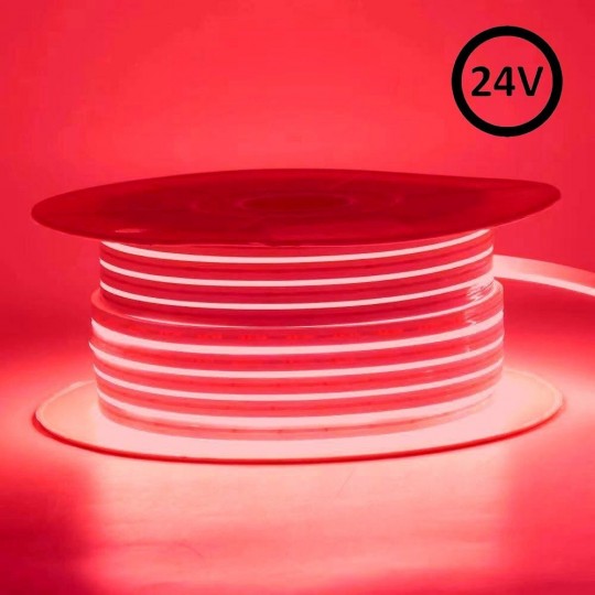 Neón LED Flexible 24V -10W/m - Bobina 50m - 6x12mm - ROJO