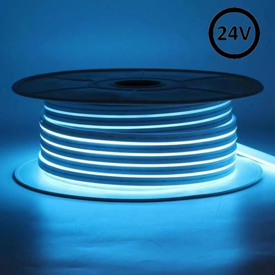 Flexible LED Neon 24V - 10W/m - Coil 50m - 6x12mm - SKY BLUE