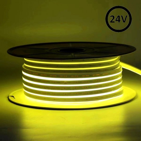 Flexible LED Neon 24V - 10W/m - Coil 50m - 6x12mm - YELLOW