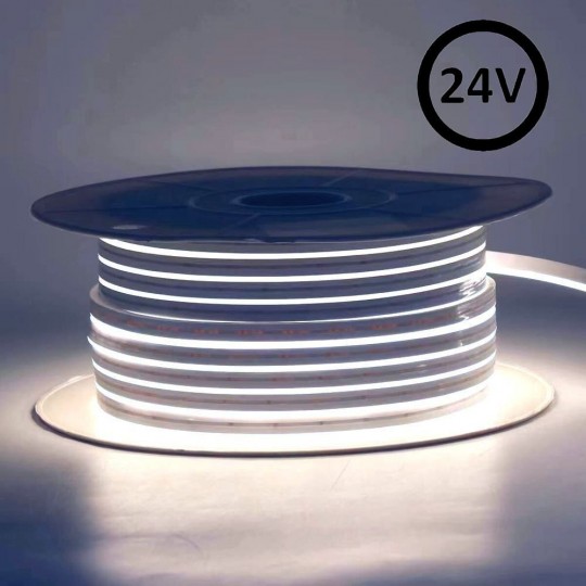 LED Neon Flex 24V - 10W/m - Rolle 50m - 6x12mm  - 3000K