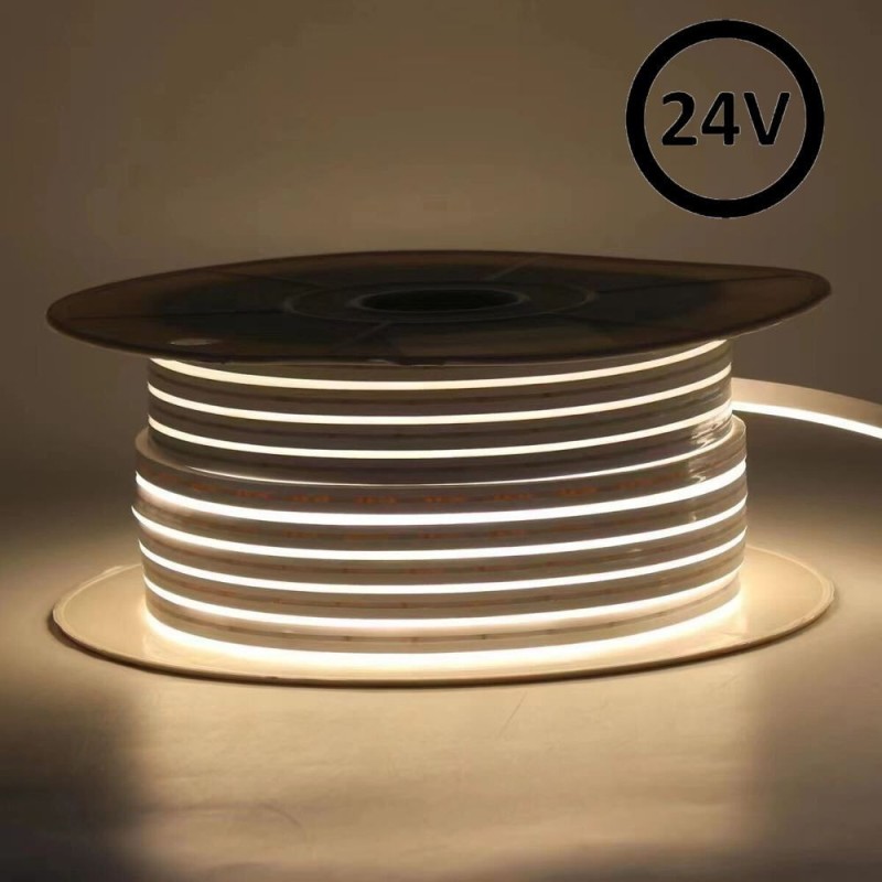 Neón LED Flexible 24V -10W/m - Bobina 50m - 6x12mm - 3000K