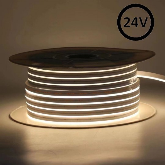 LED Neon Flex 24V - 10W/m - Rolle 50m - 6x12mm  - 3000K