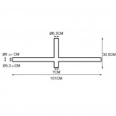 Two Arm Steel Crosshead - Galvanized Steel