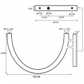 Curved bracket for street lamp - for Post and Wall - Galvanized Steel - 1m.