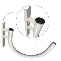 Curved bracket for street lamp - for Post and Wall - Galvanized Steel - 1m.