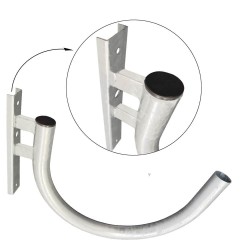Suporte Curvo de poste para Farol - para Coluna e Parede - Aço Galvanizado - 1m.