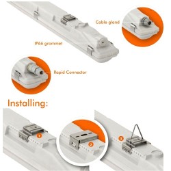 Integrated-LED Tri-Proof Light - 35W-30W-25W-20W -  OSRAM Driver - 120cm