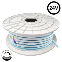 Neon LED Flexível 24V - 10W/m - Bobina 50m - 6x12mm - AZUL SKY