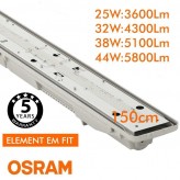 Regleta Estanca LED integrado - 44W-38W-32W-25W -  OSRAM Driver - 150cm