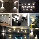 6W LED EVERE BLACK Wall Light - Double lighting Outdoor IP44