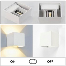 6W LED EVERE WHITE Wall Light - Double lighting Outdoor IP44