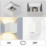 6W LED EVERE WHITE Wall Light - Double lighting Outdoor IP44