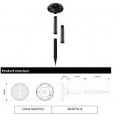 Grüne Solar-Gartenleuchte LED  - GENK -  IP65 - CCT