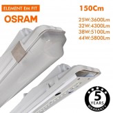 Regua Estanca LED integrado -  44W-38W-32W-25W -  OSRAM Driver - 150cm