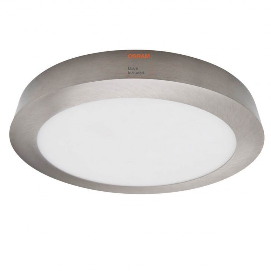 Plafonnier LED à surface circulaire inox - 15W - CCT