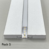 Pack 5 - Perfil de alumínio em U - 2 metros - Integrado em gesso laminado