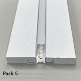 Pack 5 - Profilé en U en aluminium - 2 mètres - Intégré dans le plâtre laminé