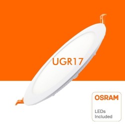 24W LED Circular Downlight Slim - UGR17 - OSRAM CHIP DURIS E 2835