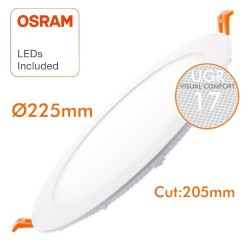 24W LED Circular Downlight Slim - UGR17 - OSRAM CHIP DURIS E 2835