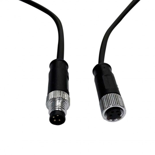 Câble connecteur étanche 12V-24V - IP68 - M8 - Mâle - Femelle 4x0,3mm2 – ø12mm