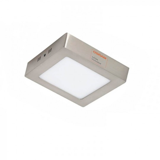 Plafón LED Cuadrado Superficie Acero Inox 8W 120º - CCT