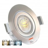 LED Strahler Downlight Schwenkbar Rund Grau gebürstet 7W - CCT