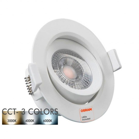 LED Strahler Downlight Schwenkbar Rund Weiß 7W - CCT