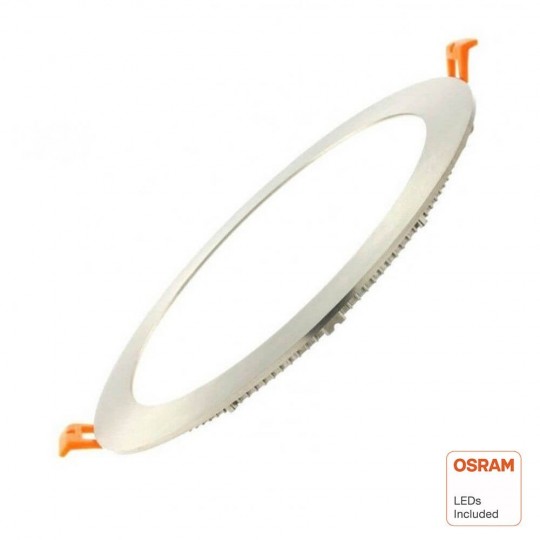 LED Einbauleuchte Rund 15W Silber Rahmen - CCT - OSRAM CHIP DURIS E 2835