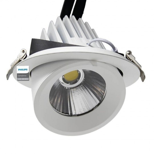 44W Round Adjustable LED Spotlight - IP20 - 24º - CCT -  Philips CertaDrive