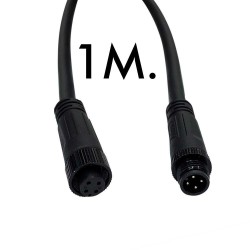 Cable conector Estanco 12V-24V - IP68 - M8 - Macho – Hembra