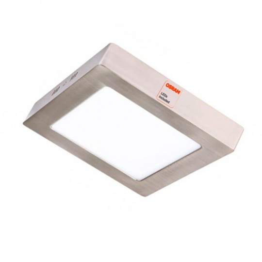 Plafonnier LED 15W - Carré Inox - CCT - OSRAM CHIP DURIS E 2835