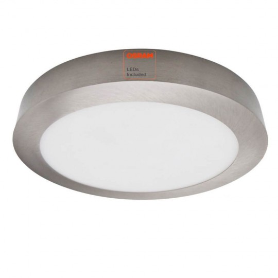 Plafonnier LED 20W Circulaire Inox - CCT - OSRAM CHIP DURIS E 2835