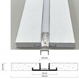 Pack 5 - Profilé en U en aluminium - 2 mètres - Intégré dans le plâtre laminé