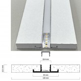 Pack 5 - U-förmiges Aluminiumprofil - 2 Meter - Integriert in laminiertem Gips