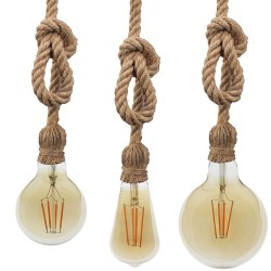 Buy Vintage Linen Rope Pendant Lamp E27 - Retro Ambients