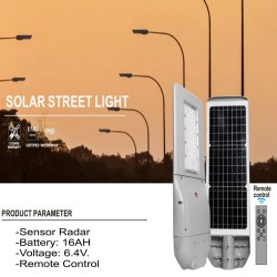 120W PROFESSIONAL Solar LED Streetlight - ULTRA SLIM - Motion Sensor  150lm/W