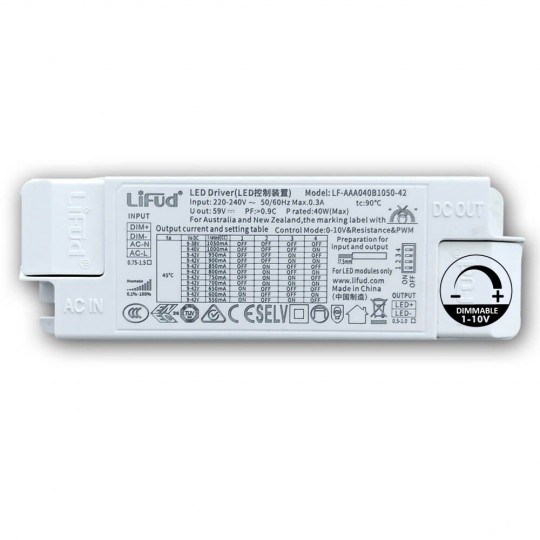 Driver Dimmable - 1-10V - LIFUD for LED lighting 40W 1050mA- No Flick- 5 Years Warranty