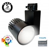 LED Tracklight 40W UPPSALA Black PHILIPS Driver single-phase rails - CRI+98