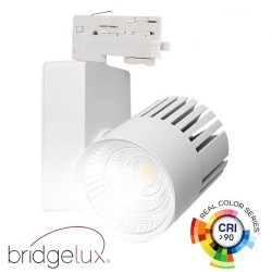 3-PHASE LED Tracklight 40W GRAZ White BRIDGELUX Chip  single-phase rails - 100º - CRI +90