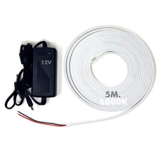 LED Stripe Neon 6000K LED 6mm 12V + Stromversorgung