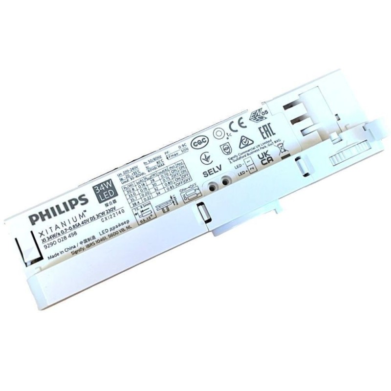 Driver LED Philips XITANIUM para carril trifásico XI 34W/a0.7-0.85A 40V DS 3CW 230V - 5 años Garantía