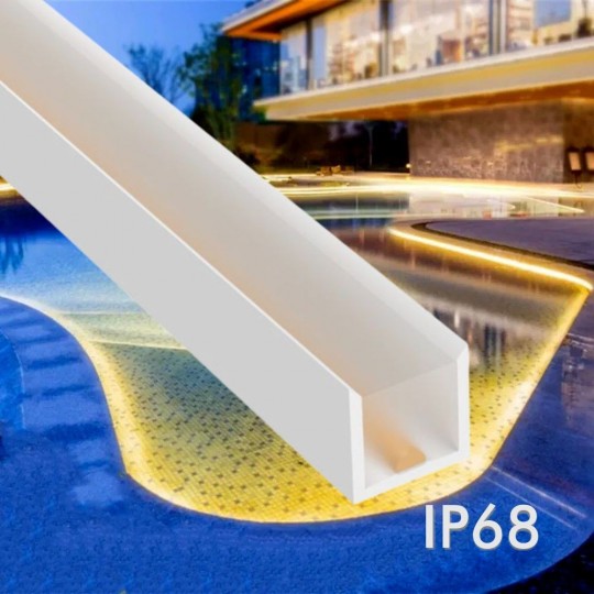 Flexibles LED Pool-Profil - IP68 - 11W/m - Harz + PVC - 1m-2m-3m-4m-5m - 12V DC - IK10 - CRI+90