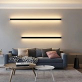 Aplique Linear LED - OULU PRETO - 0.44m - 0.94m - 1.44m - 1.94m - IP54