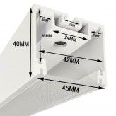 Perfil Aluminio - Blanco - POSTDAM - Difusor Micro Prisma UGR17 -2 Metros - Regleta + Colgante