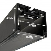 Profilé Aluminium - Noir - POSTDAM - UGR17 Diffuseur Micro Prisme -2 Mètres - Réglette + Suspension