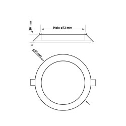 Painel Slim LED Circular 5W OSRAM Chip