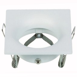 Aro Fixo  Branco Dicroico Quadrado GU10-MR16