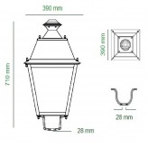 Réverbère Solaire LED - Villa - 300W Chip LUMILEDS- Acier