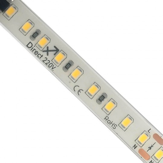 Ruban LED 220V | 120xLED/m | 20m | SMD2835 | 1450Lm/M | 14W/M | IP67 | Coupez tous les 10cm